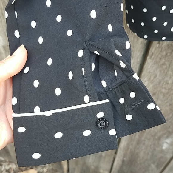 Cooperative Black and White Polka Dot Blouse Small - Picture 4 of 10